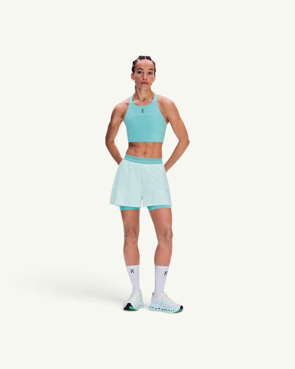 On Women's 3" Performance 2/1 Shorts, Flurry | Aquamarine - image 1