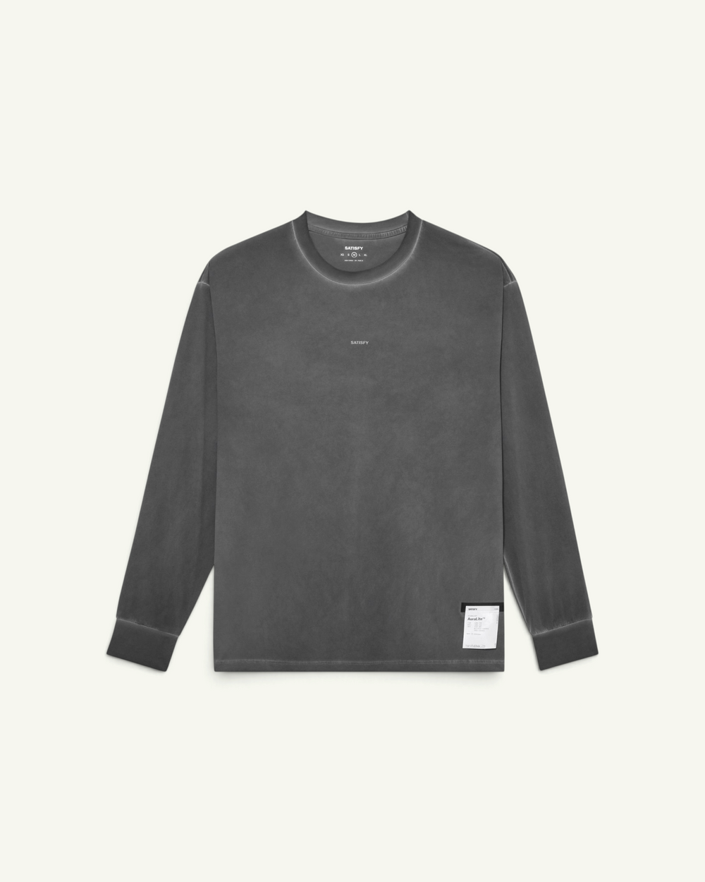Satisfy AuraLite Long Tee, Pigment Black – front