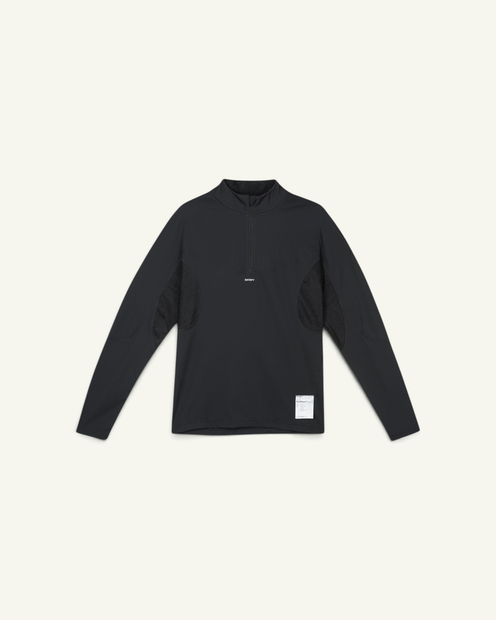 Satisfy FuzzFleece Octa Half-Zip Long Tee, Black – front