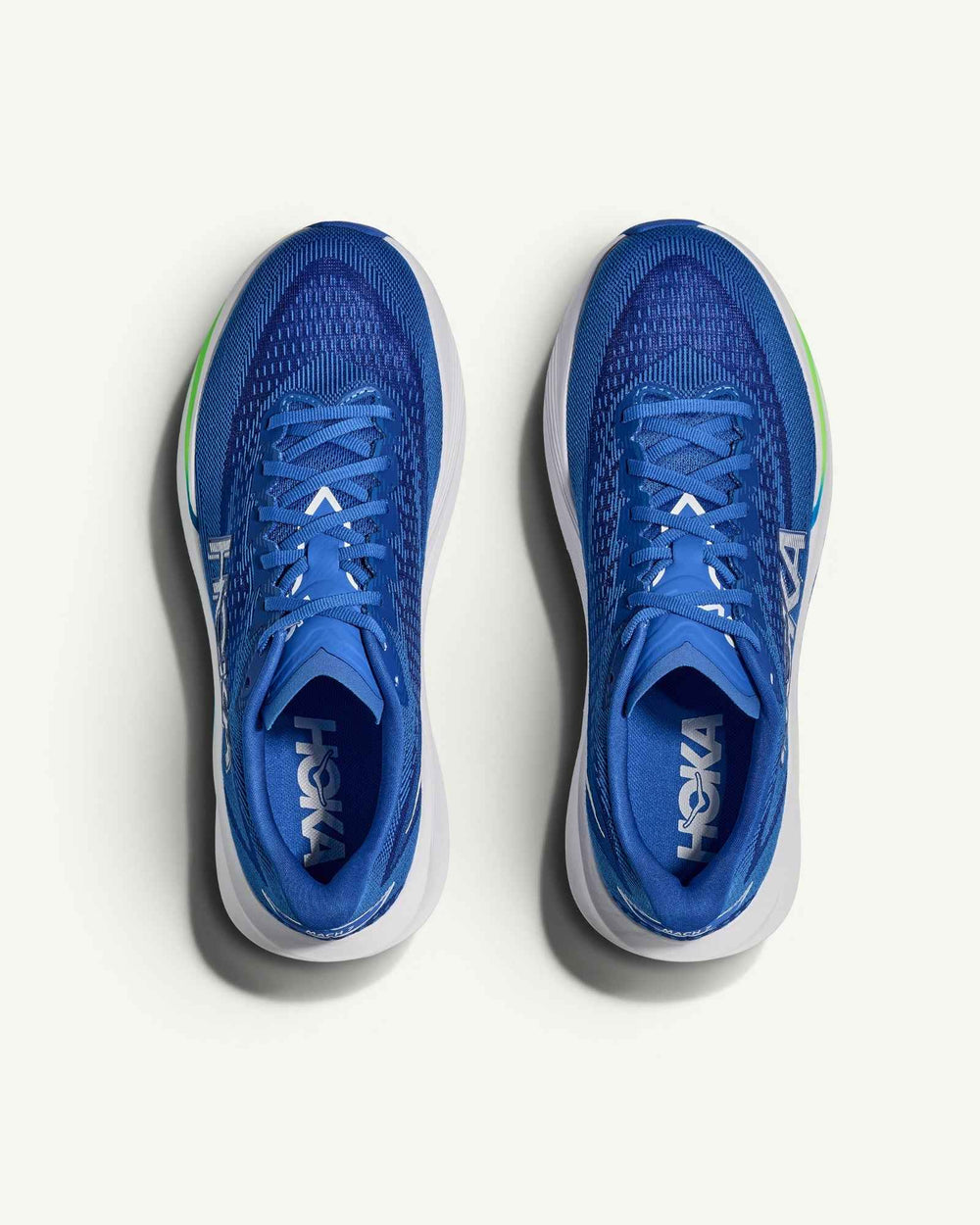 Hoka Mach 7, Cobalt Blue / Neon Green – side
