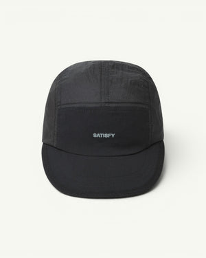 The trail cap that disappears. Ultralight, water-repellent Rippy ripstop from Italy with a SilverShell brim that reflects heat back where it came from. A short brim that won't soak up sweat, a stretch front panel that takes a headlamp, and a bungee cord for a locked-in fit. One size, all conditions.