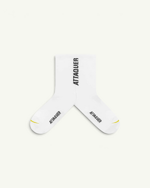 Attaquer Vertical Logo Socks, White | Amateur
