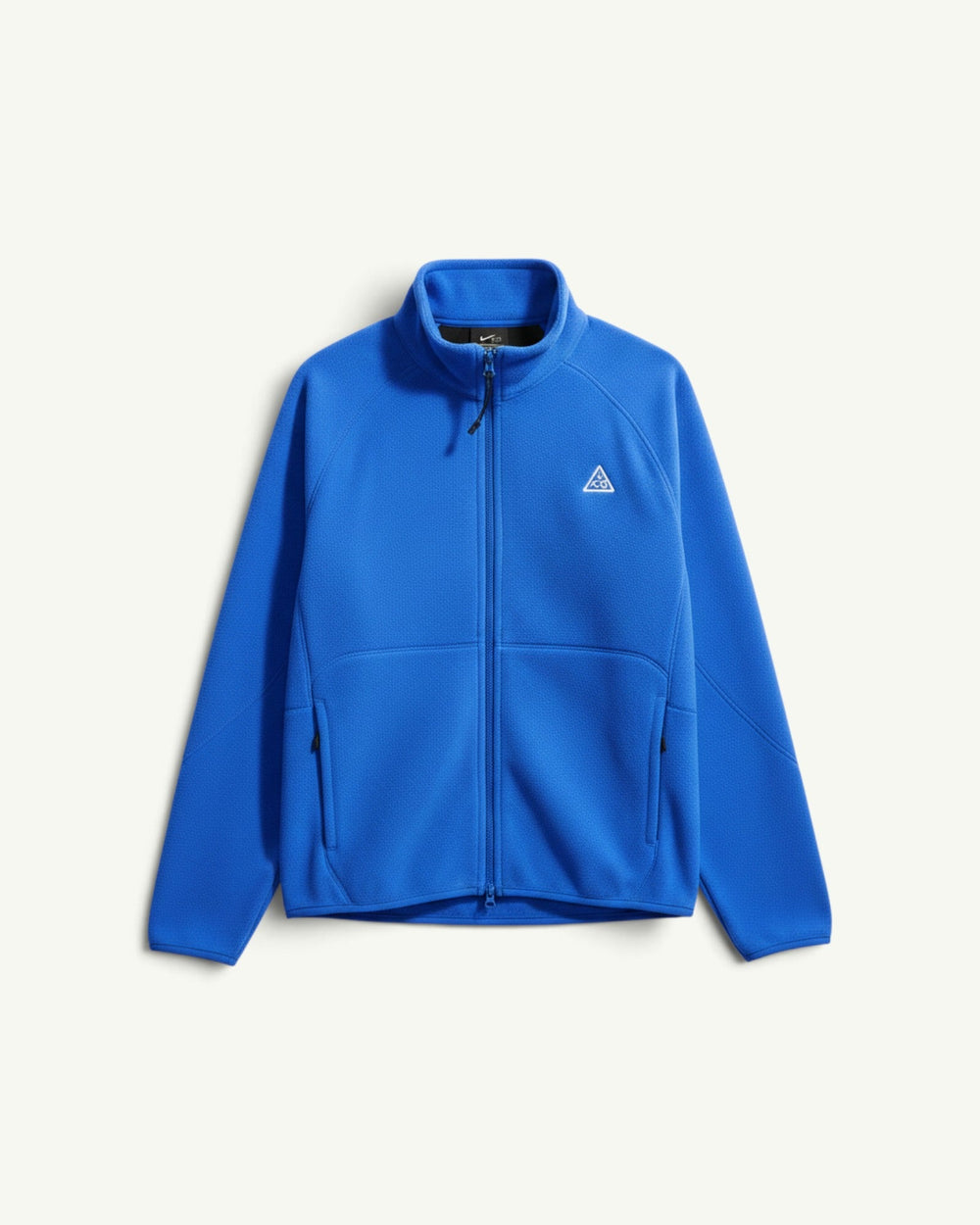 Nike ACG WOLF TREE blue Polartec fleece full-zip jacket with zippered pockets and high collar