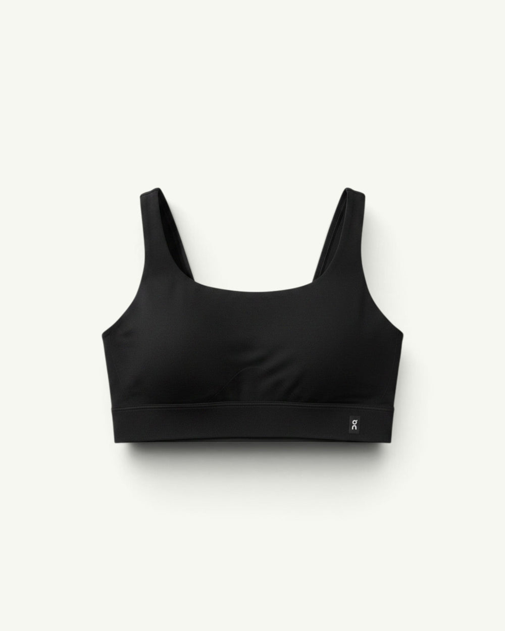 On Women's Performance Bra 2 in black, featuring a chafe-free design and breathable stretch fabric.