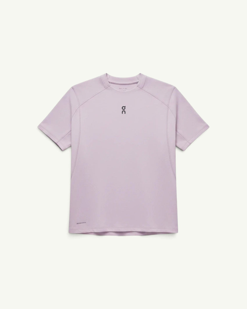On Women's Trail-T Solar short-sleeve hiking shirt in light lavender with UV protection and breathable fabric.