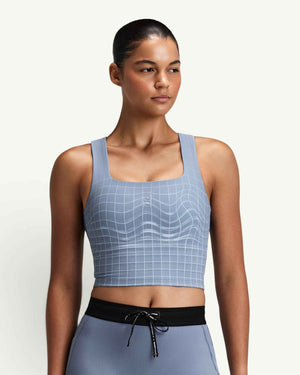 Bandit Vanisher Square Neck Race Crop, Pavilion Blue – front