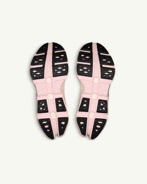 Amateur Women's Cloudmonster 3 Hyper running shoes showing the pink and black CloudTec outsole tread pattern