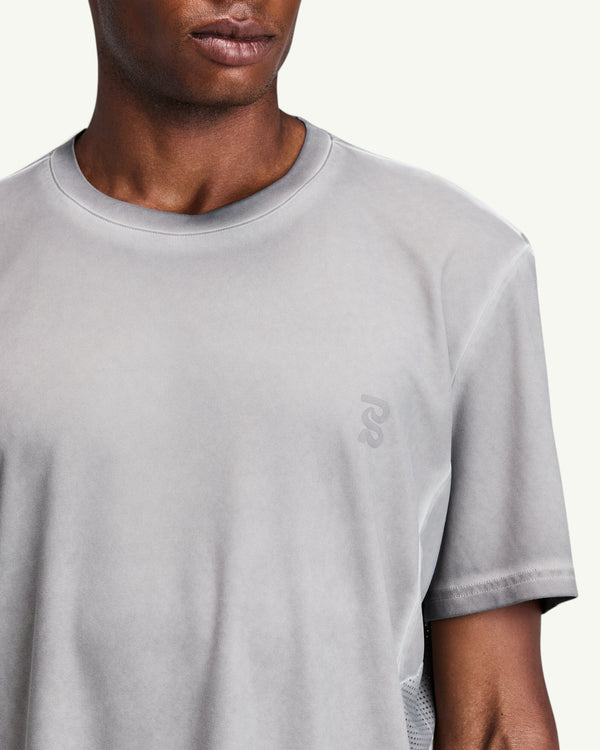 Amateur men's grey FrioSoft perforated boxy t-shirt with SaltFade finish and breathable side panels