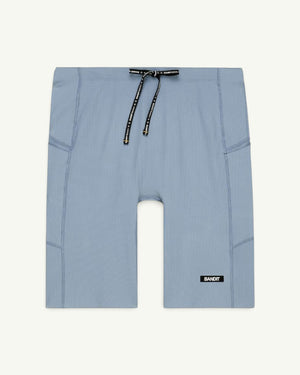 Amateur Men's Gridlock quarter tights in light blue, featuring a waffle-knit texture, drawstring waist, and pockets.