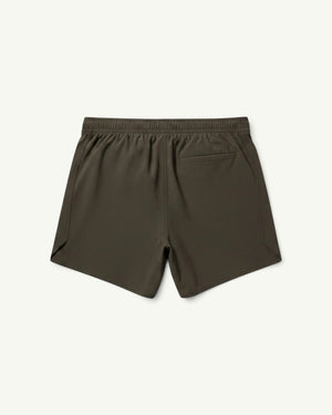 Amateur Men's Performance Volt shorts in olive green, featuring lightweight fabric and a back zip pocket.