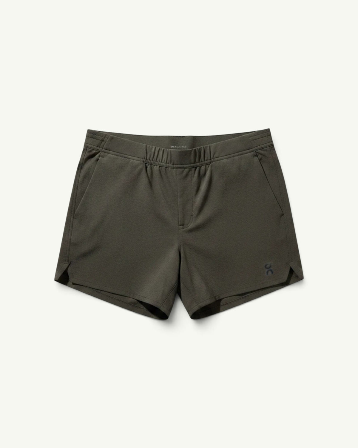 Amateur men's performance Volt shorts in olive green, featuring lightweight ventilated fabric and side slits.