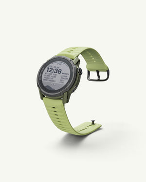 Amateur SATISFY COROS APEX 4 multisport watch in Burnt Olive with a unique ice crystalized titanium bezel.
