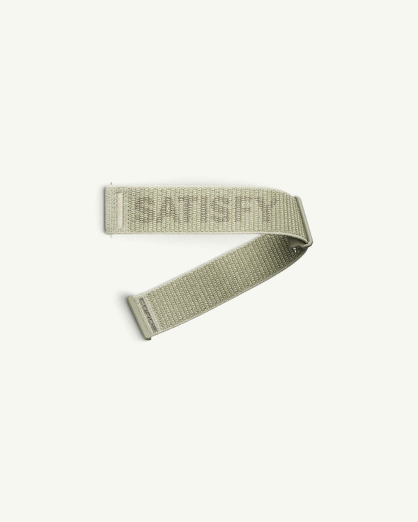 Amateur SATISFY COROS APEX 4 replacement nylon watch band in burnt olive with branded text detail