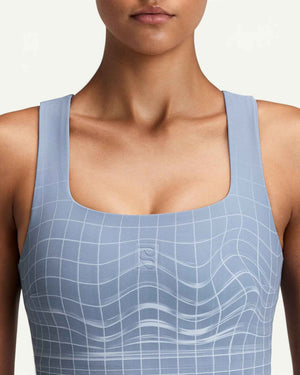 Bandit Vanisher Square Neck Race Crop, Pavilion Blue – detail
