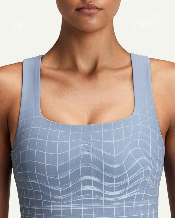 Bandit Vanisher Square Neck Race Crop, Pavilion Blue – detail