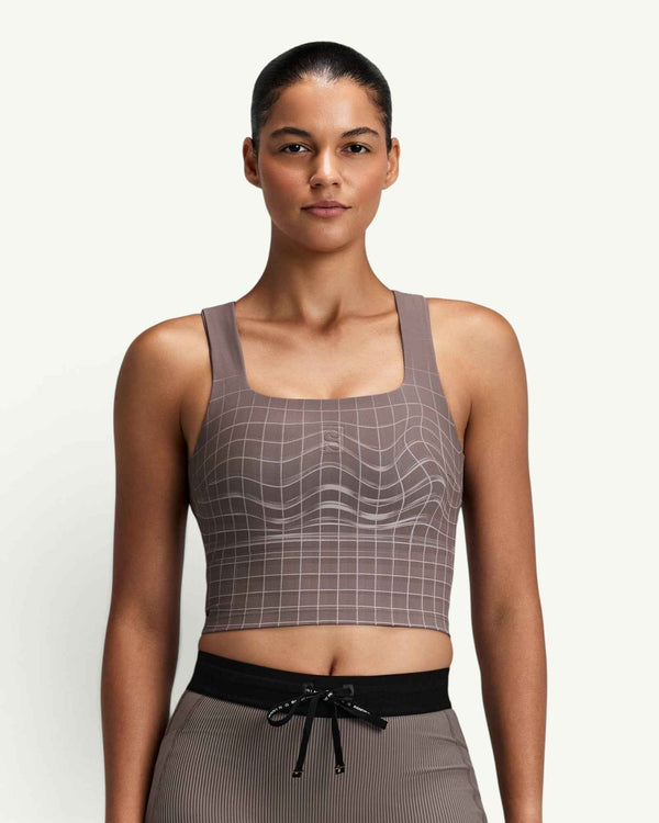 Bandit Vanisher Square Neck Race Crop, Cocoa – front