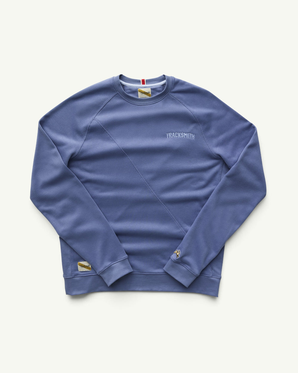 Amateur Men's Trackhouse midweight crewneck sweatshirt in blue cotton-rich French terry with embroidered logo