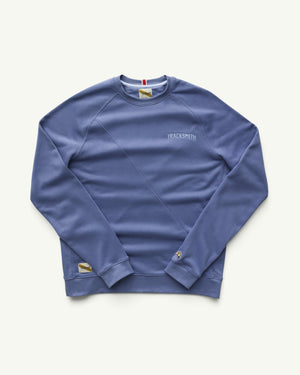 Amateur Men's Trackhouse midweight crewneck sweatshirt in blue cotton-rich French terry with embroidered logo