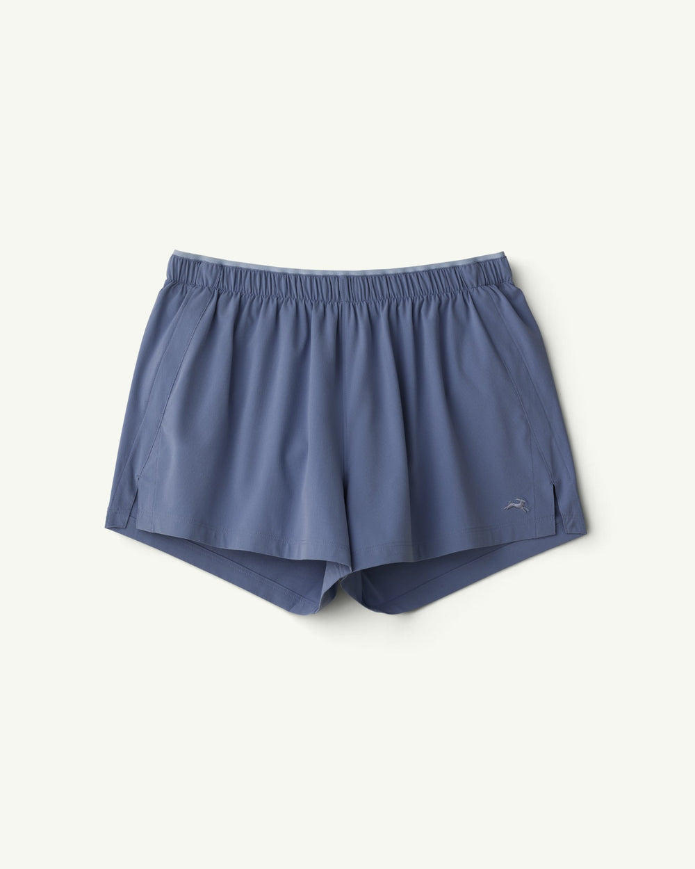 Amateur women's Twilight woven running shorts in slate blue with an elastic waistband and small logo detail.