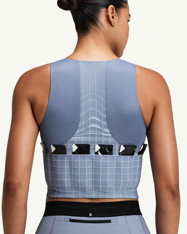 Bandit Vanisher Square Neck Race Crop, Pavilion Blue – detail