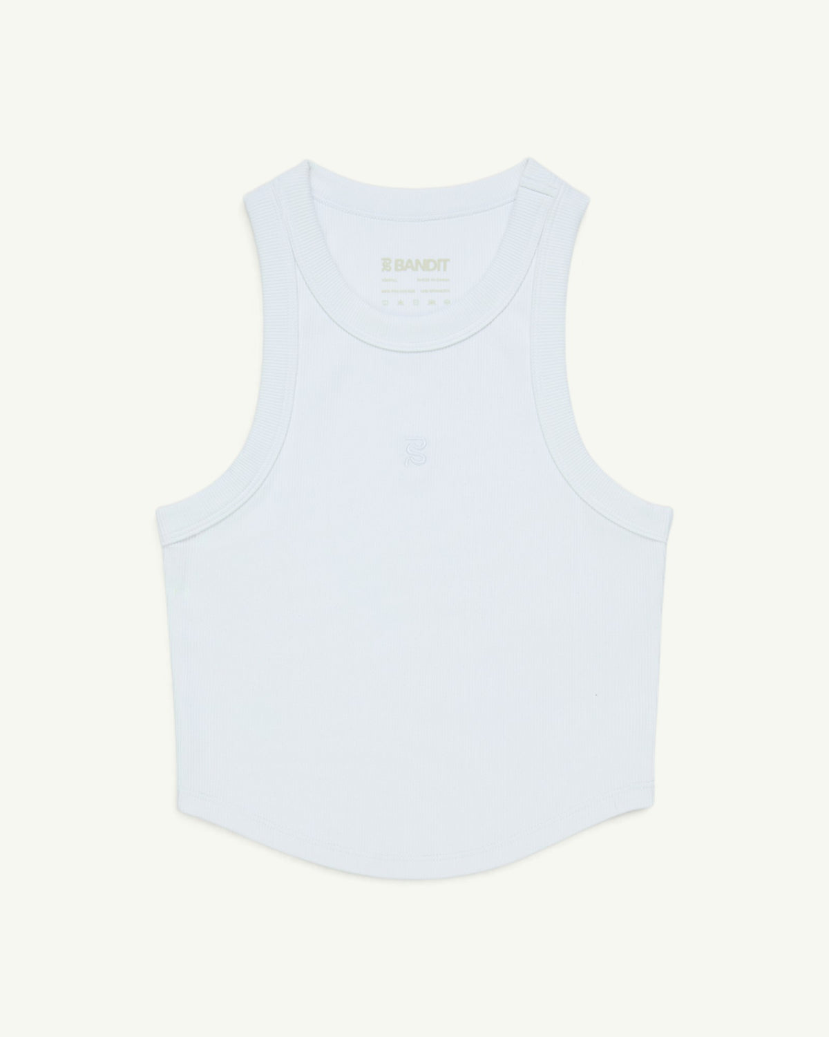 Amateur women's Vituccia performance tank in light blue with a ribbed texture and embroidered logo detail.