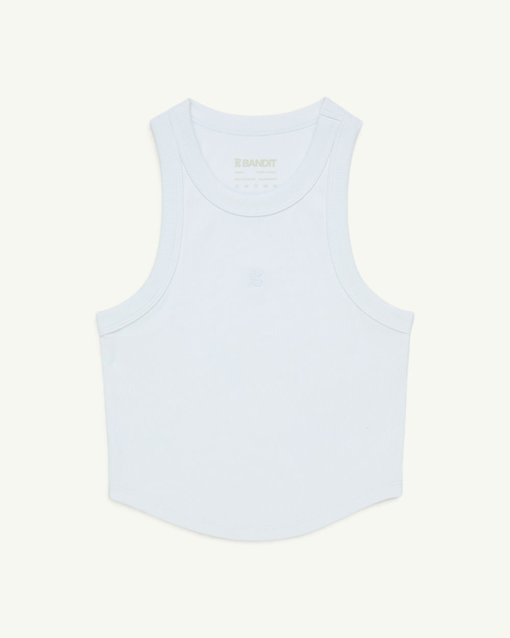 Amateur women's Vituccia performance tank in light blue with a ribbed texture and embroidered logo detail.