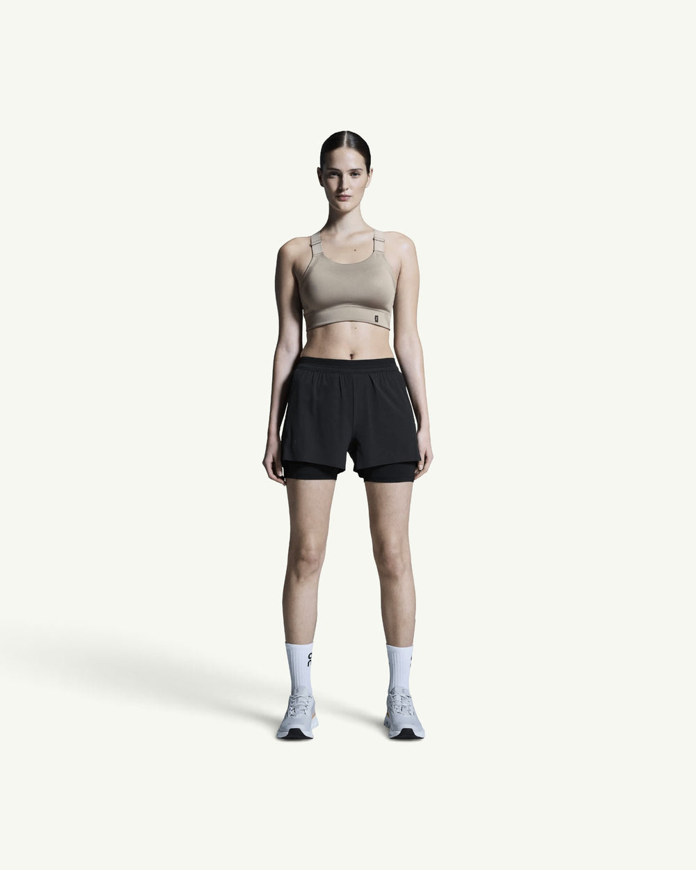 On Women's 3" Performance 2/1 Shorts, Black – front