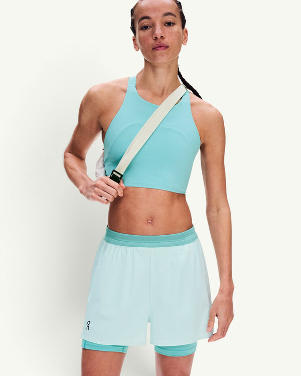 On Women's 3" Performance 2/1 Shorts, Flurry | Aquamarine - image 4