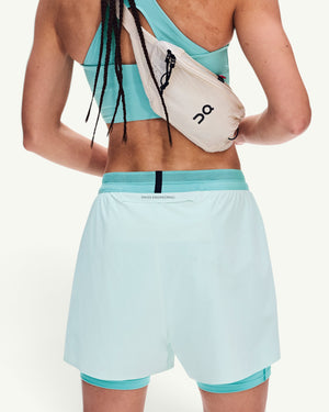 On Women's 3" Performance 2/1 Shorts, Flurry | Aquamarine - image 6