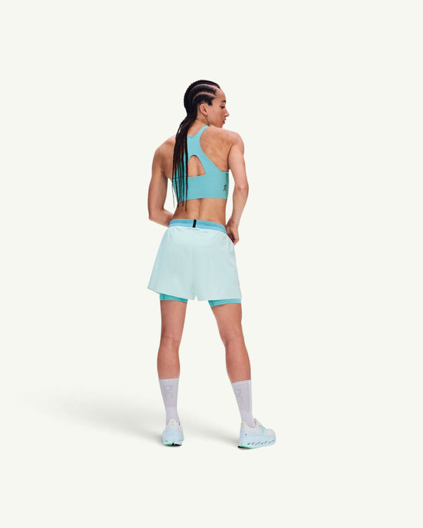 On Women's 3" Performance 2/1 Shorts, Flurry | Aquamarine - image 3