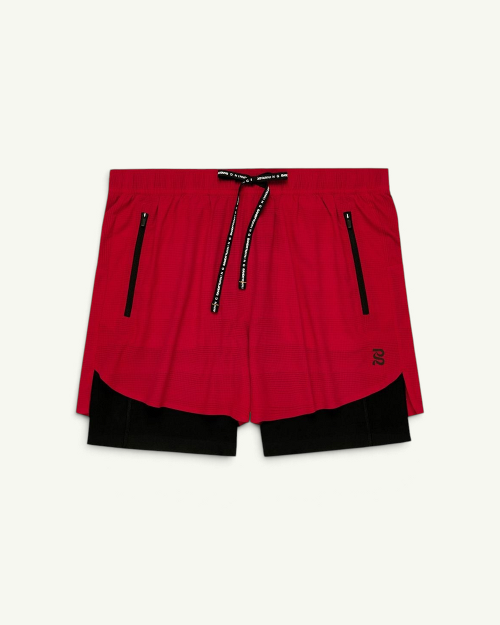 Bandit Men's CoolGrid 2-in-1 Run Shorts, Oxide Red – front