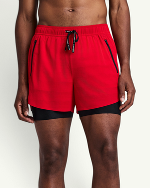 Bandit Men's CoolGrid 2-in-1 Run Shorts, Oxide Red | Amateur