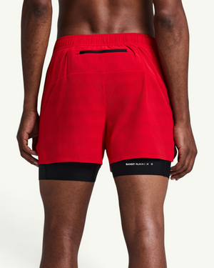 Bandit Men's CoolGrid 2-in-1 Run Shorts, Oxide Red | Amateur