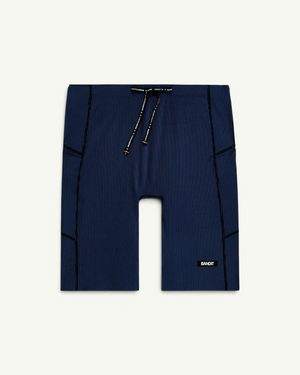 Bandit Men's Striped Cadence Half Tights, Black / Bauhaus Blue | Amateur