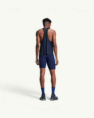 Bandit Men's Striped Cadence Half Tights, Black / Bauhaus Blue | Amateur