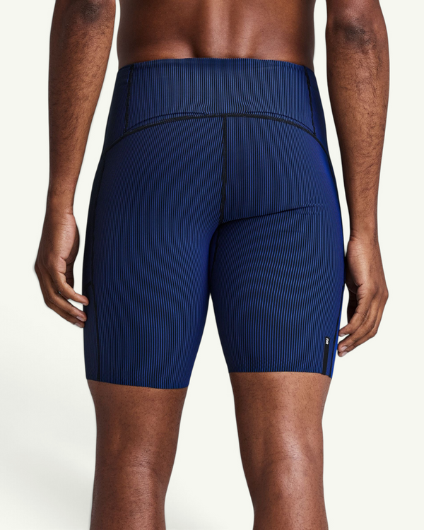 Bandit Men's Striped Cadence Half Tights, Black / Bauhaus Blue | Amateur