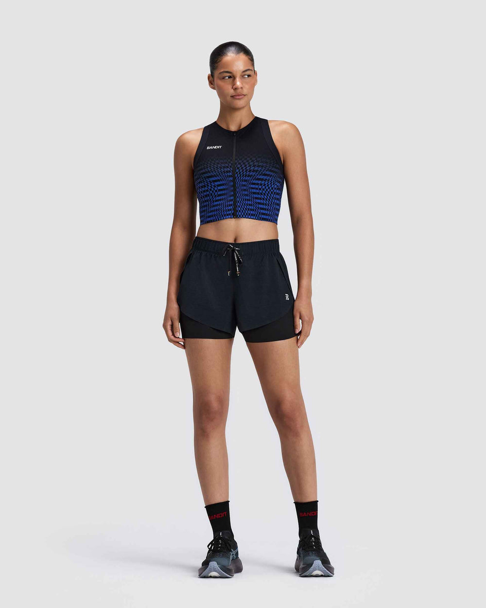 Bandit Women's Adapto 2-Way Zip Race Crop, Bauhaus Blue – front