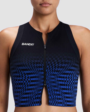 Bandit Women's Adapto 2-Way Zip Race Crop, Bauhaus Blue – front