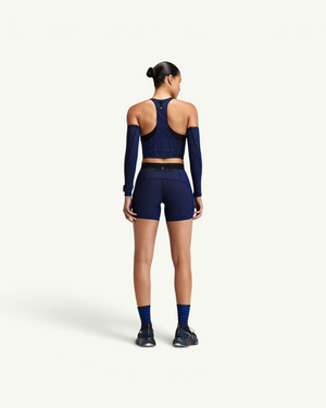 Bandit Women's Striped Cadence 5" Compression Shorts, Black/Bauhaus Blue | Amateur