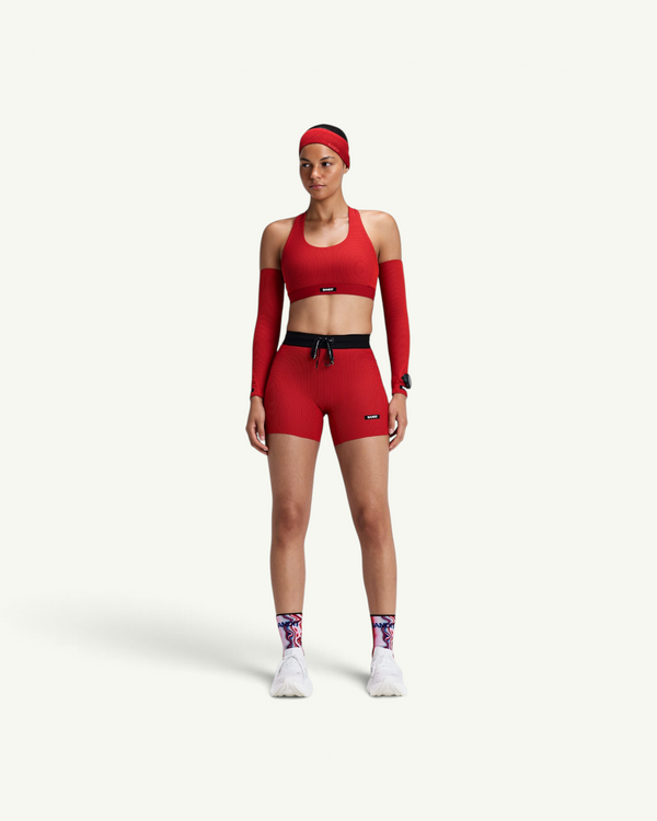 Bandit Women's Striped Cadence 5" Compression Shorts, Oxide Red/Signal Red | Amateur