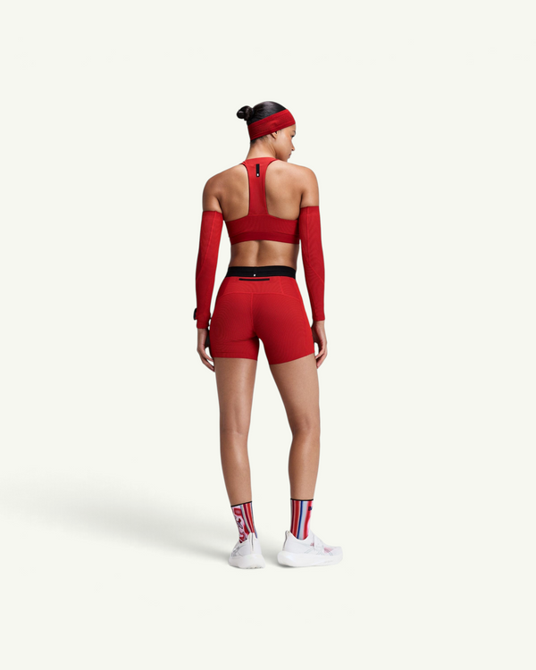 Bandit Women's Striped Cadence 5" Compression Shorts, Oxide Red/Signal Red | Amateur