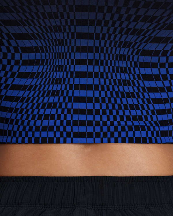 Bandit Women's Striped Cadence Zip Front T-Back Race Crop, Black/Bauhaus Blue | Amateur